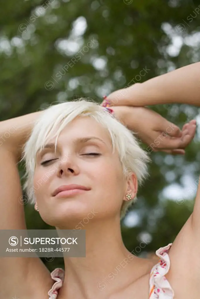 Young Woman with Eyes Closed   