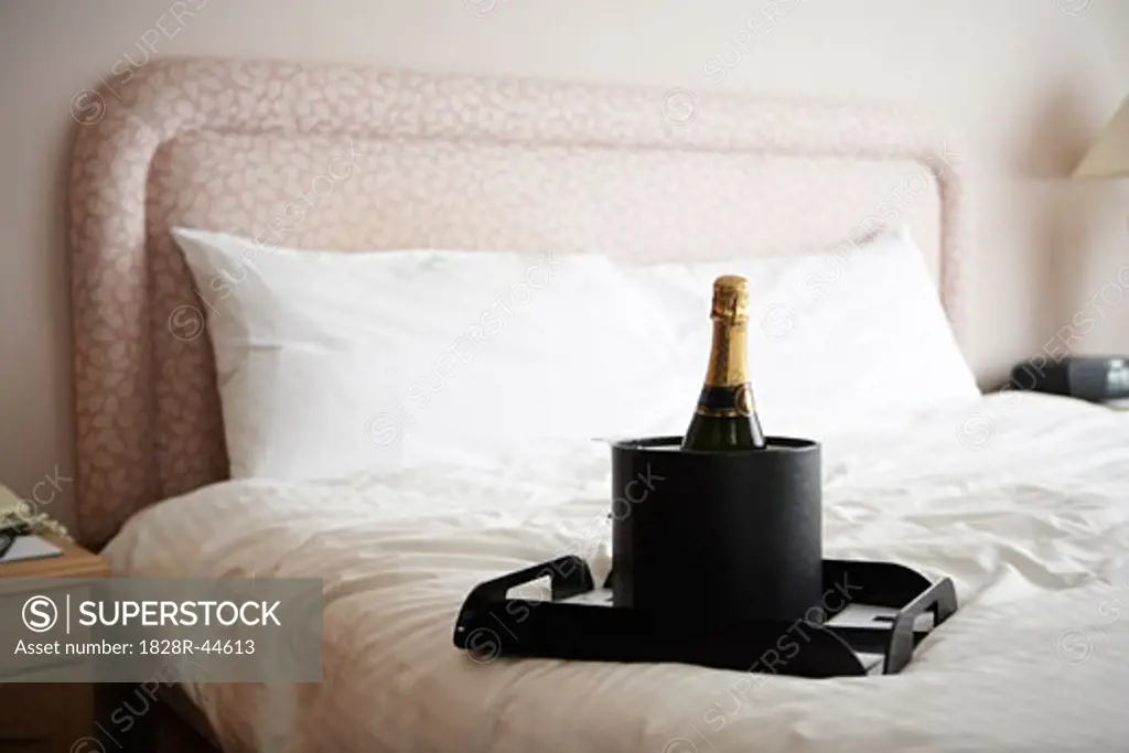 Champagne on Bed   