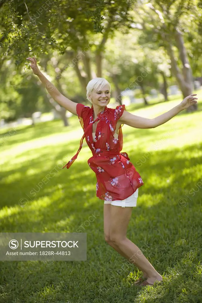 Happy Woman Outdoors   