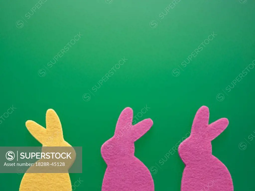 One Yellow and Two Pink Easter Bunny Sponges   
