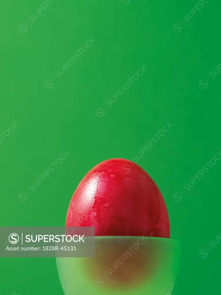 Red Easter Egg in Eggcup   