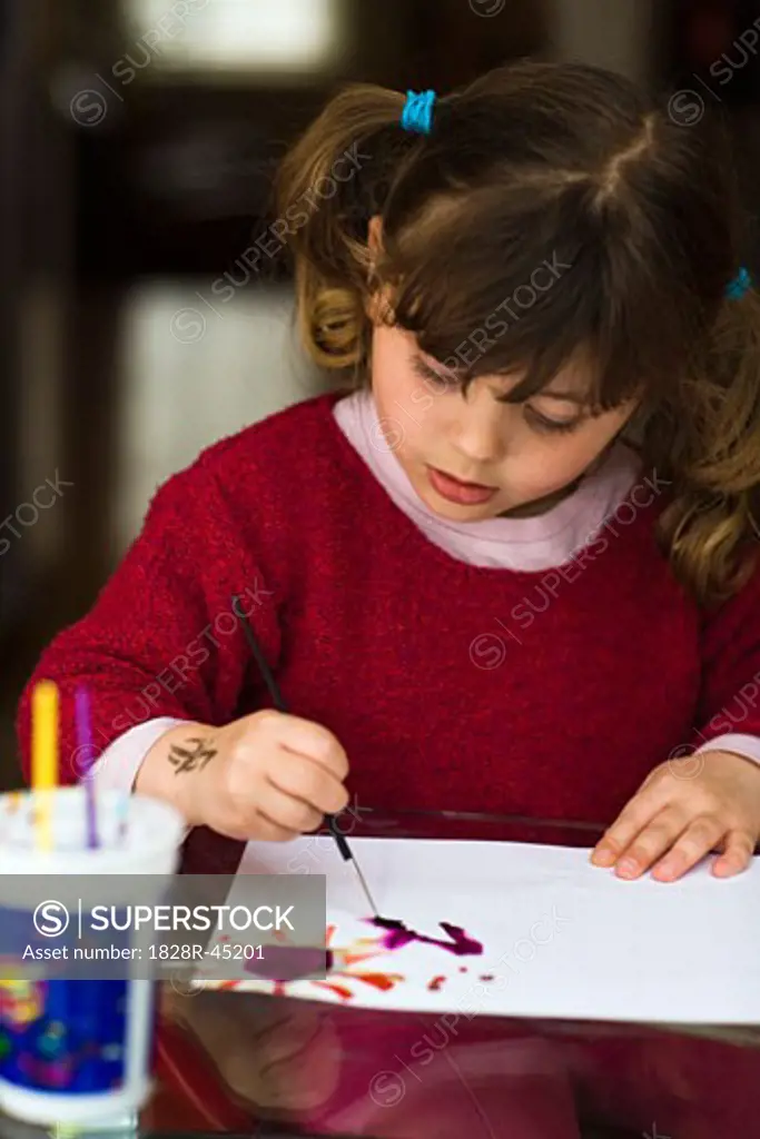 Little Girl Painting   