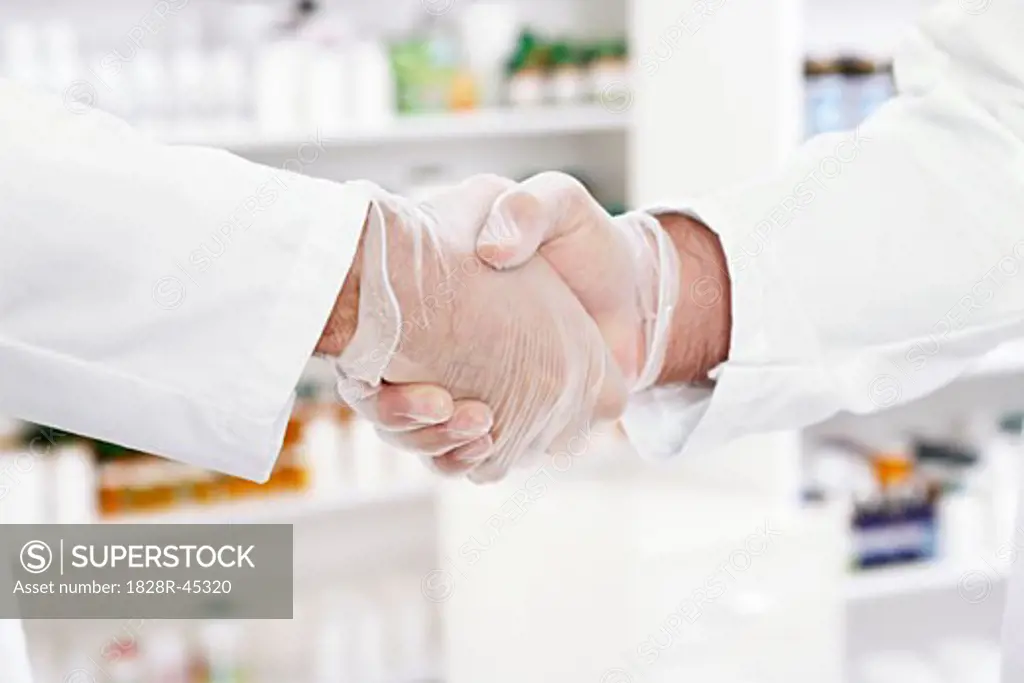 Close-up of Pharmacists Shaking Hands   