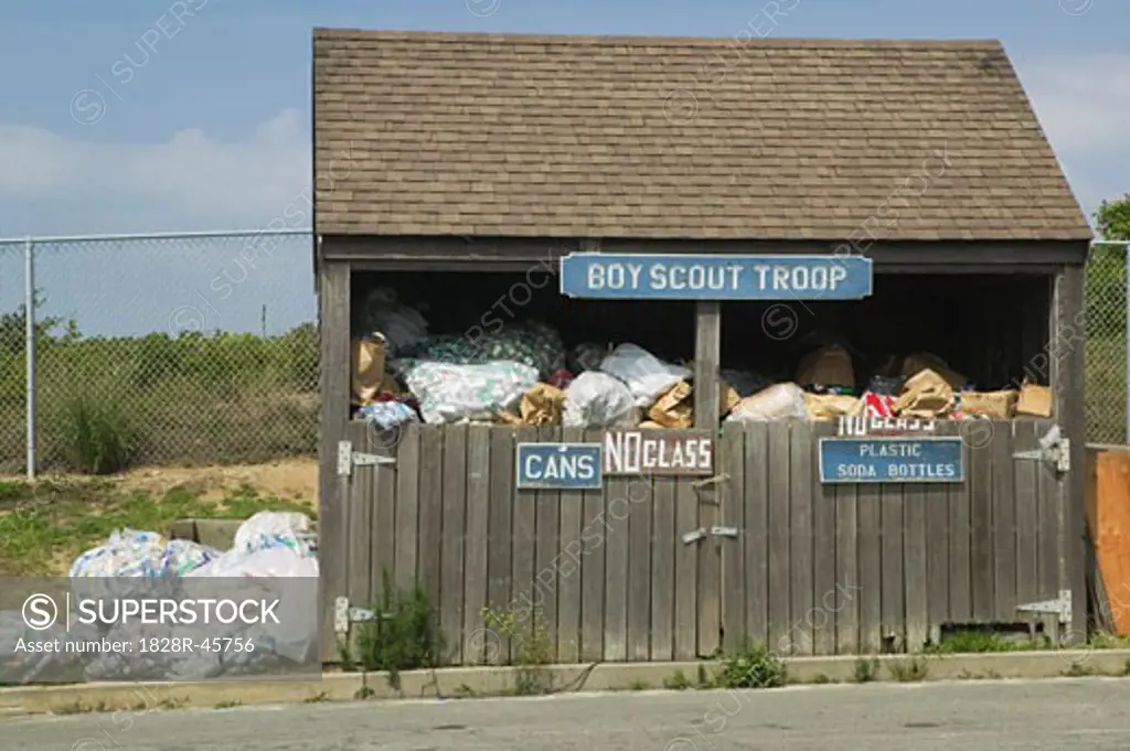 Boy Scout Hut for Recyclable Materials, Nantucket, Massachusetts, USA   