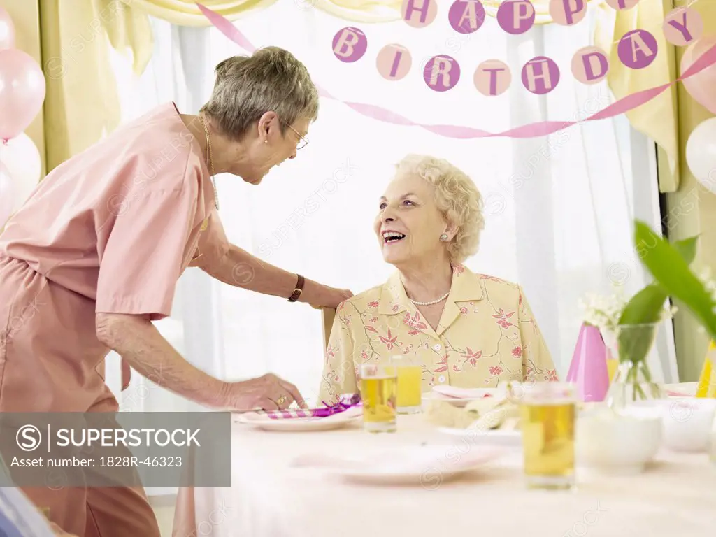 Woman Celebrating Birthday in Seniors' Residence   