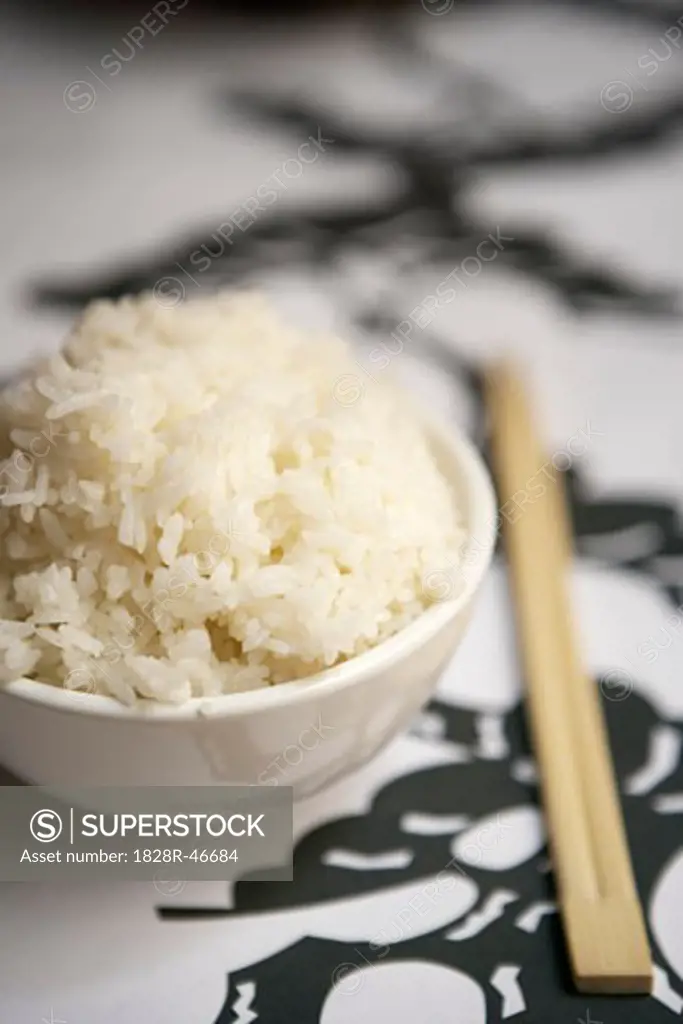 Bowl of Rice and Chopsticks   
