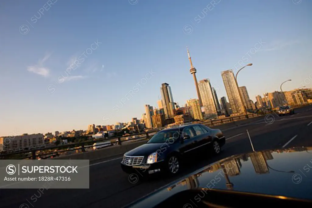 Toronto Skyline from Gardiner Expressway, Ontario, Canada   