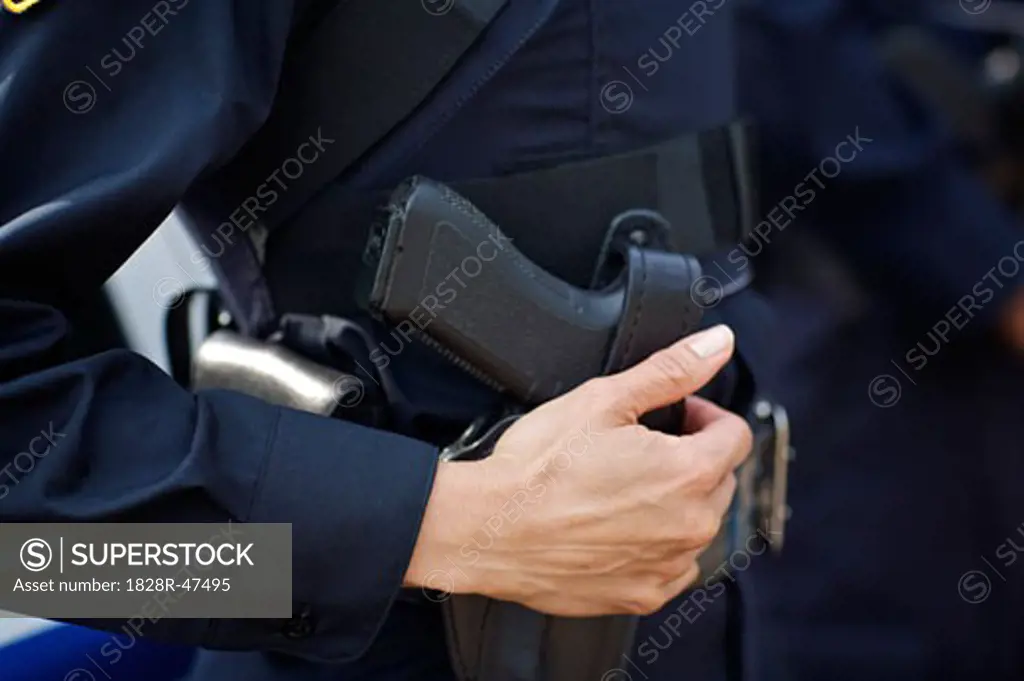 Close-up of Police Officer's Gun   