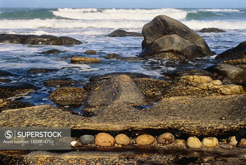 Rocky Shoreline, Boulder Bay, Atlantic Coast, South Africa   