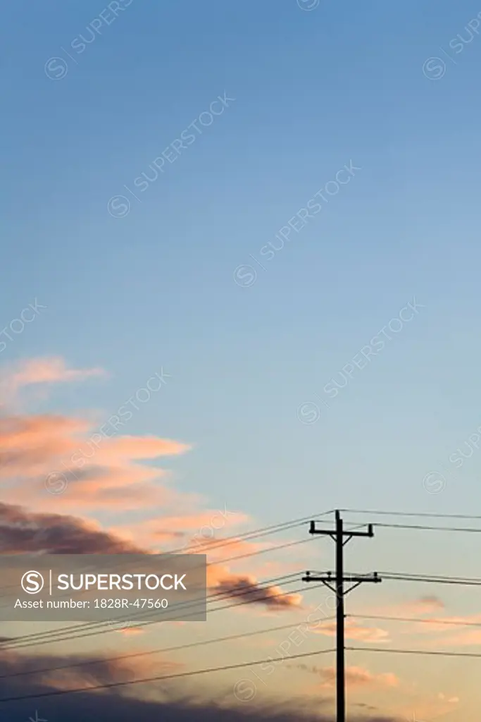 Big Sky Over Power Lines, Virginia, USA   