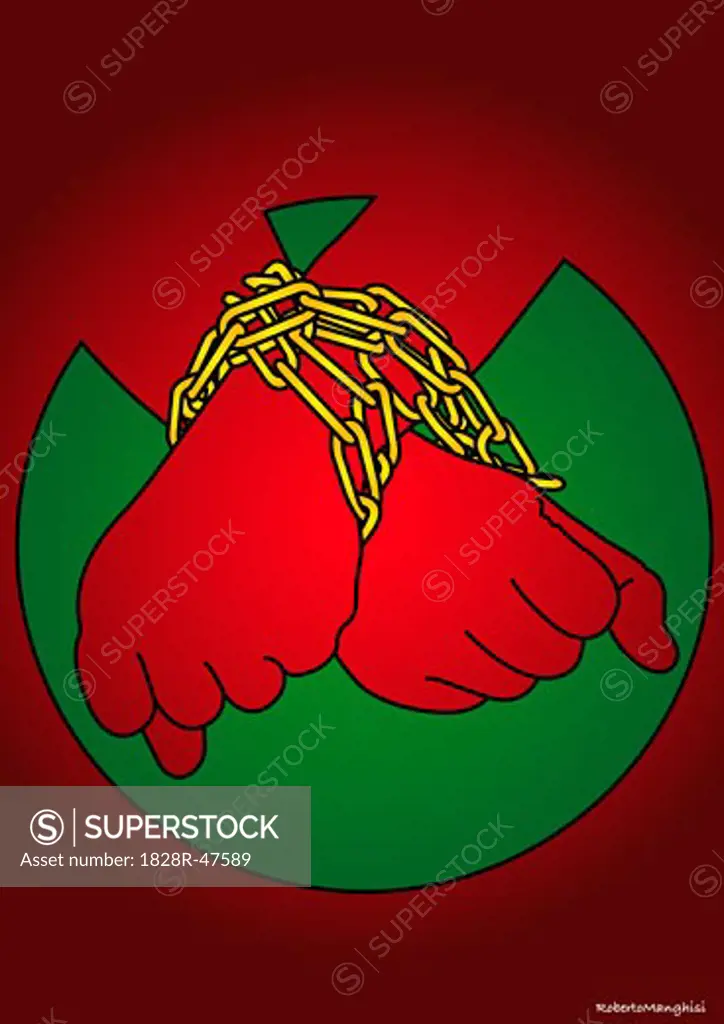 Illustration of Hands in Chains   