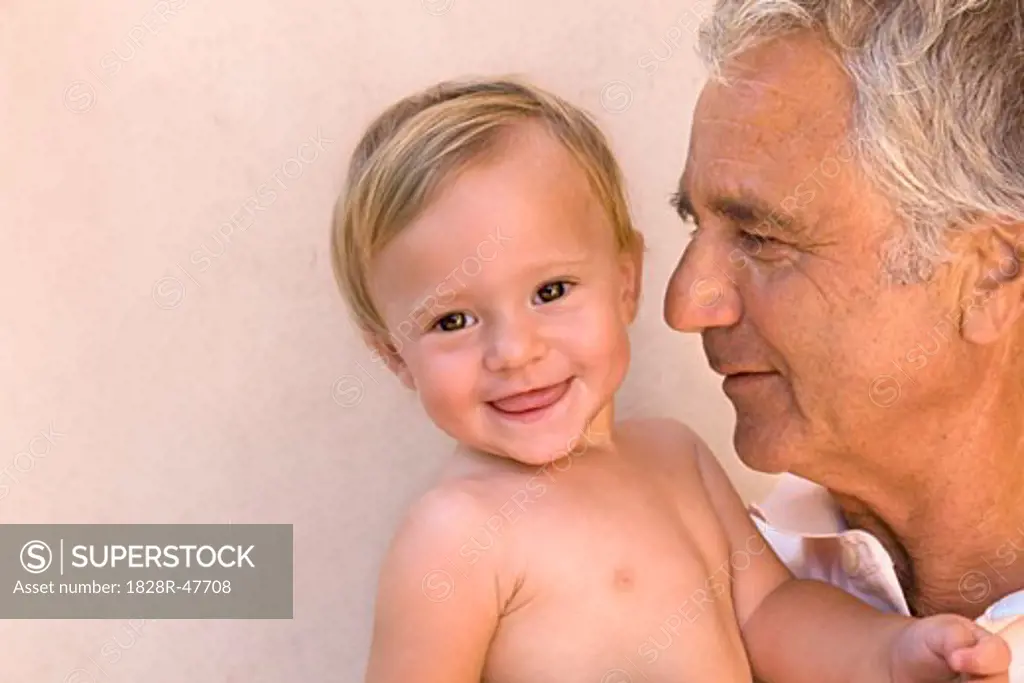 Portrait of Little Boy With Grandpa   