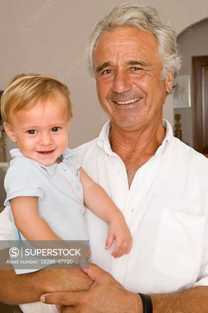 Portrait of Little Boy With Grandpa   