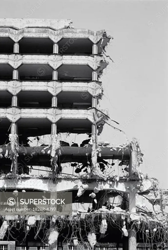 Building Demolition, Berlin, Germany   