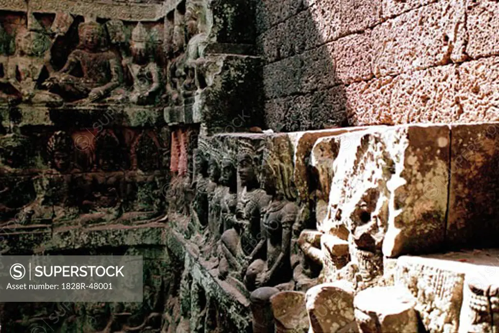 Stone Carvings, Angkor Wat, Siem Reap, Cambodia   