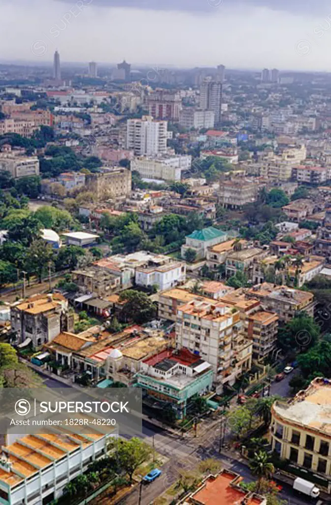 Overview of Vedado District, Havana, Cuba   