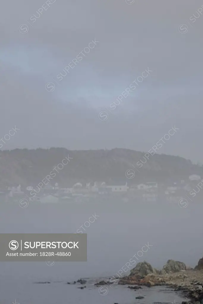 Fog over Harbor, Twillingate, Newfoundland, Canada   