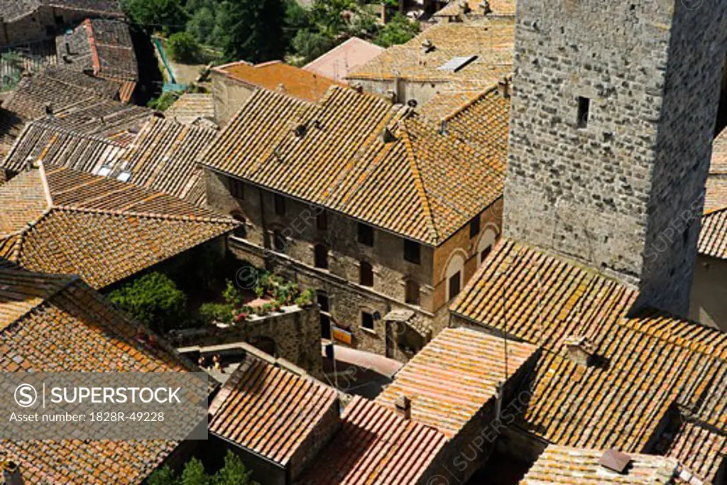 Houses in San Gimignano, Tuscany, Italy   