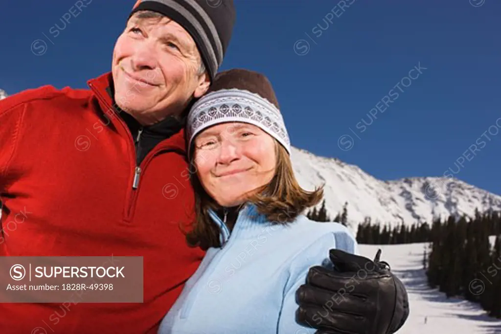 Portrait of Couple at a Ski Lodge, Arapahoe Basin, Near Frisco, Colorado, USA