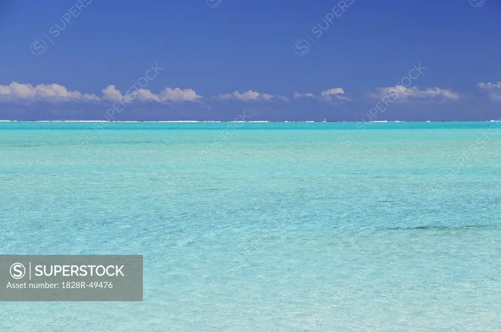 Overview of Lagoon, Bora Bora, French Polynesia   