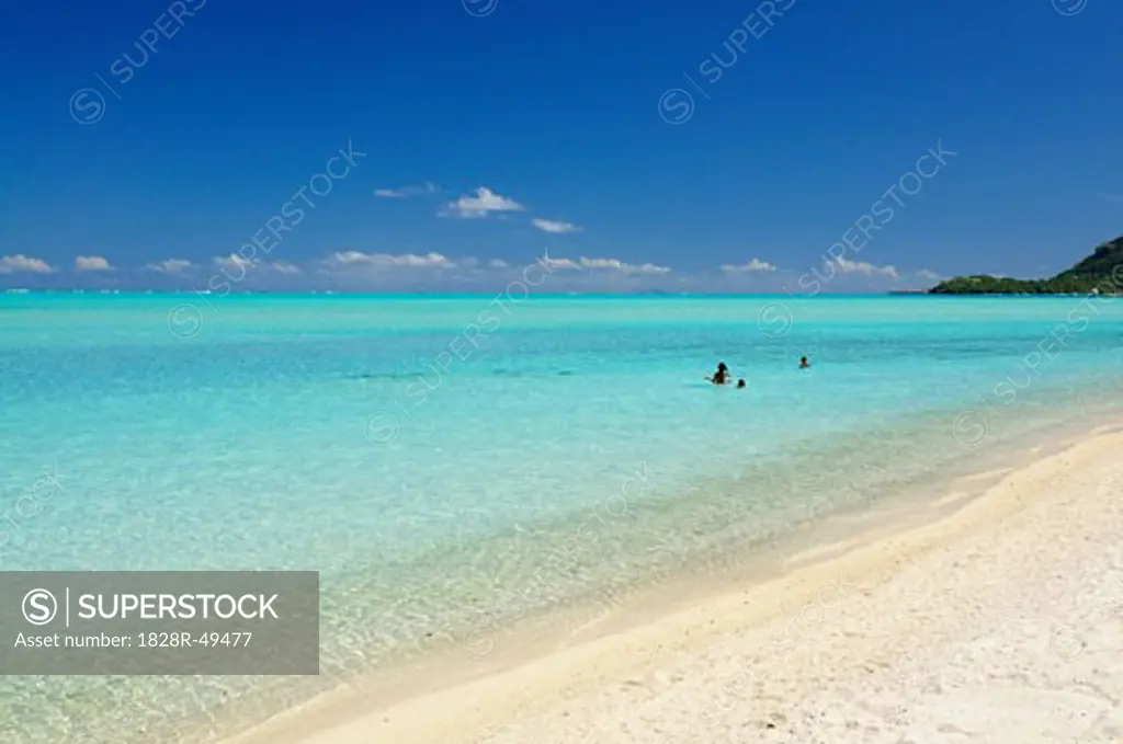 People in Water, Matira Beach, Bora Bora, French Polynesia   