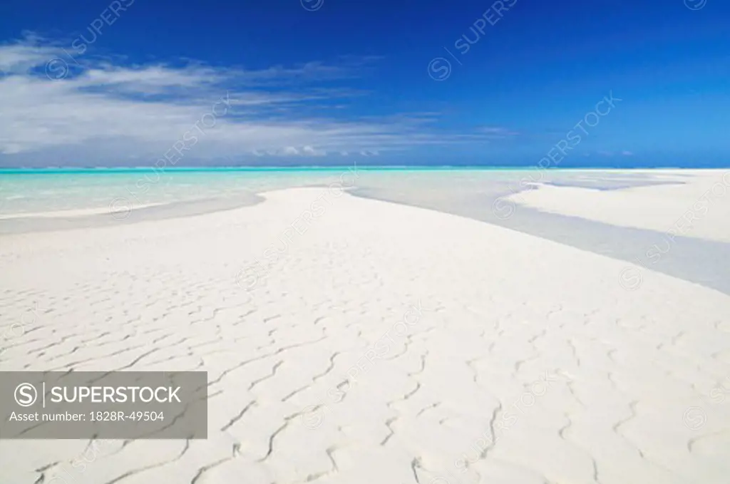 Island and Sandbars, Honeymoon Island, Aitutaki Lagoon, Aitutaki, Cook Islands   