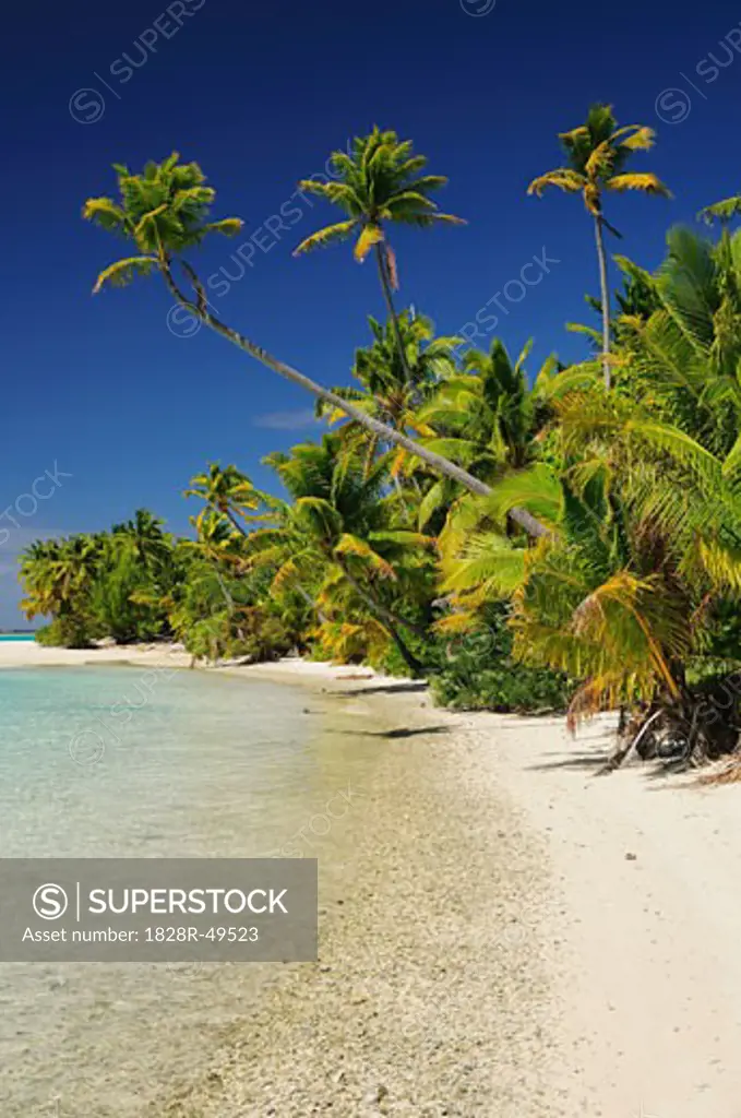Beach, One Foot Island, Aitutaki Lagoon, Aitutaki, Cook Islands   