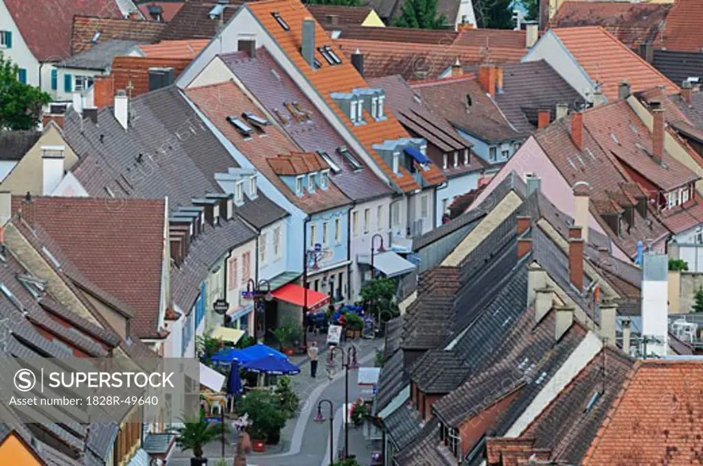 View of Rooftops in Breisach, Baden-Wurttemberg, Germany   
