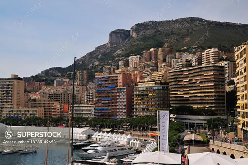 Port de Monaco, Highrise Buildings in Monaco, Cote d'Azur, France   