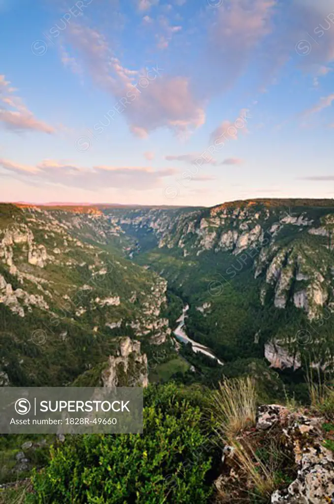 View of Gorges du Tarn From Point Sublime, Languedoc-Roussillon, France   