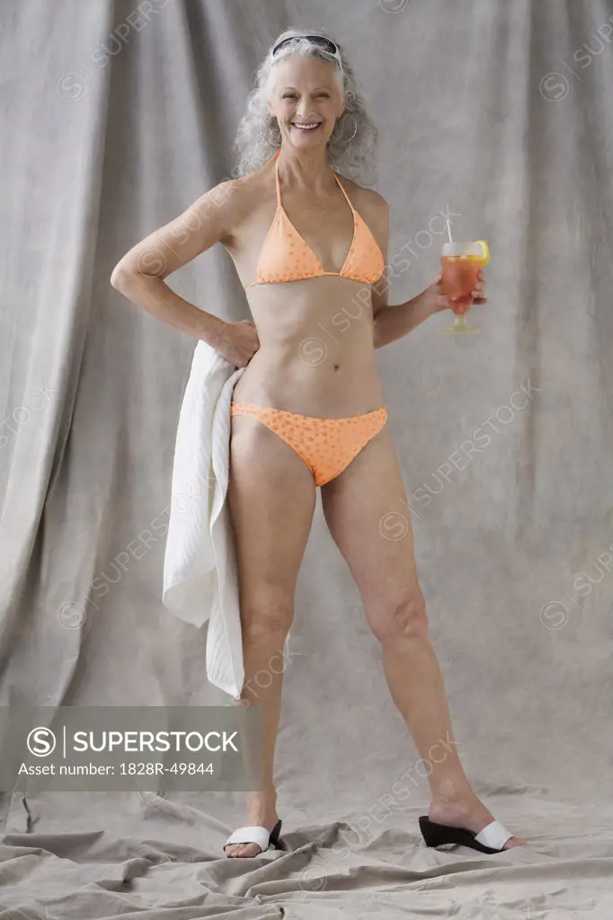 Portrait of Mature Woman Wearing Bikini   