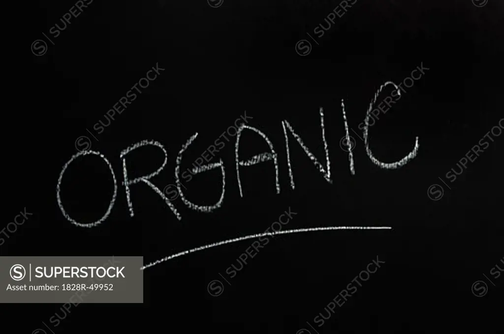 Organic Written on Chalkboard   