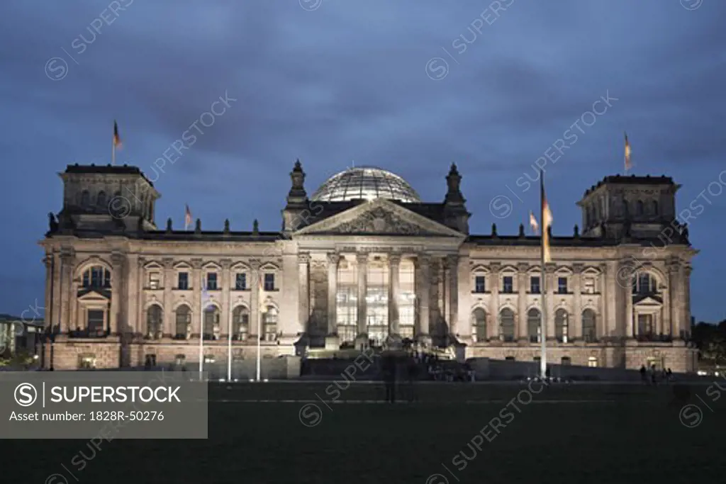 Reichstag at Night, Berlin, Germany   