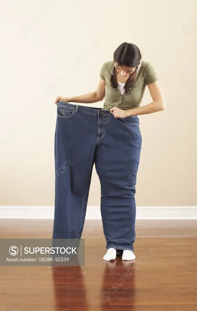 Woman Wearing Oversized Pants   