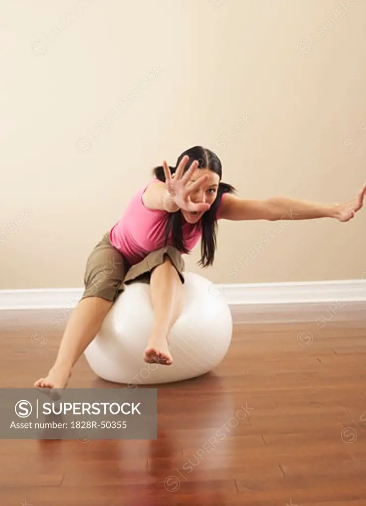 Woman on Exercise Ball   