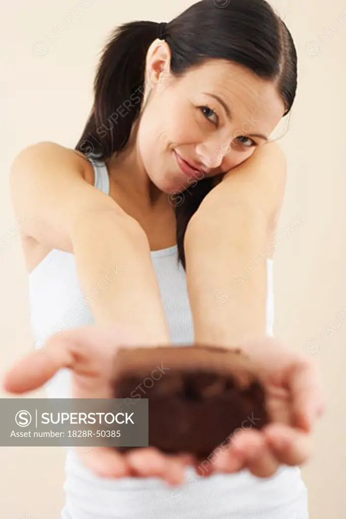 Woman Holding Brownie   