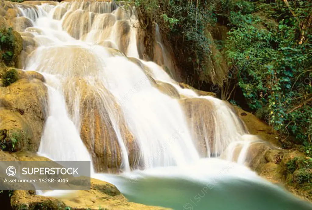 Agua Azul Waterfall and Rocks, Agua Azul National Park, Chiapas, Mexico   