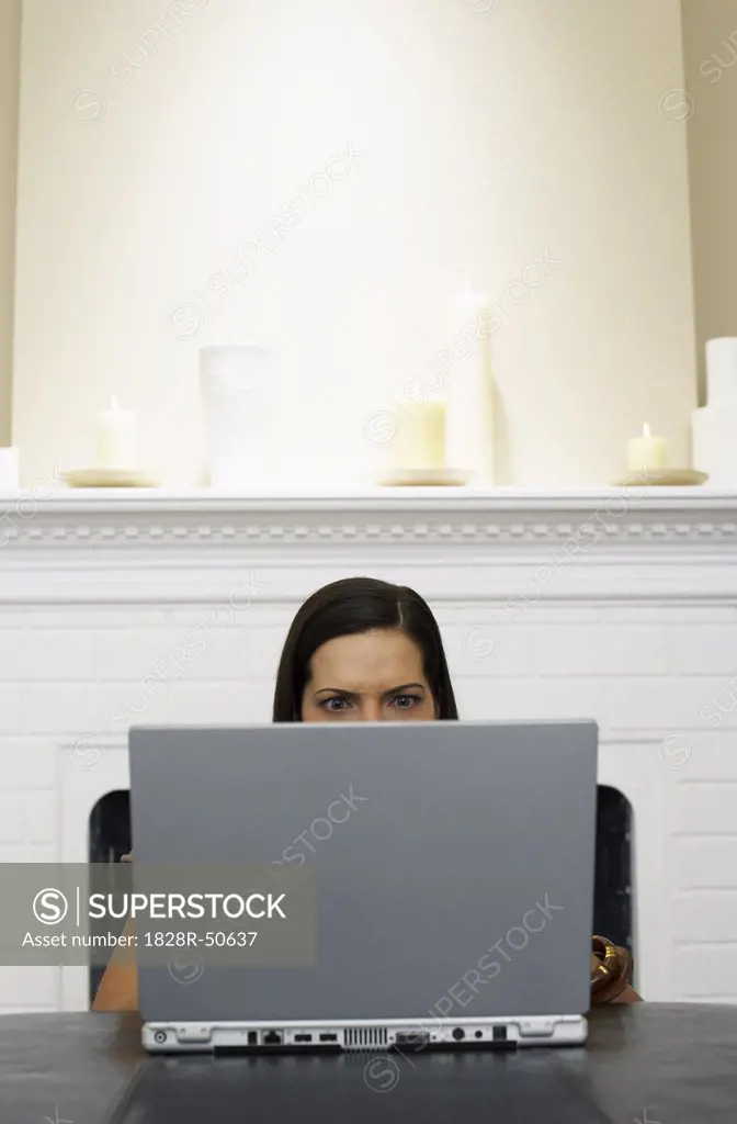 Woman Using Laptop Computer   