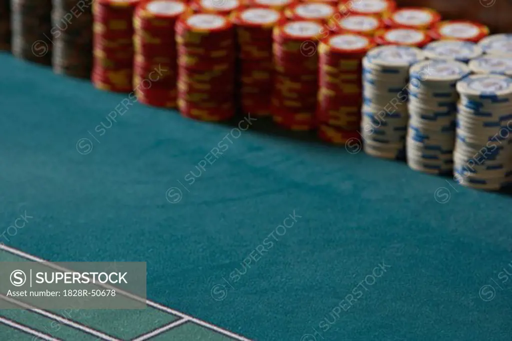 Craps Table and Casino Chips   