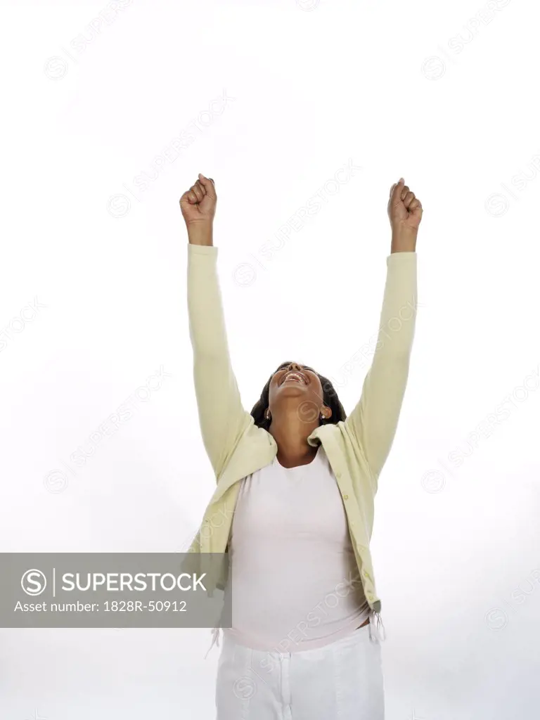 Woman with Arms Up in Air   