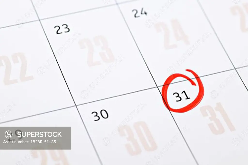 Desk Calendar with Date Circled   