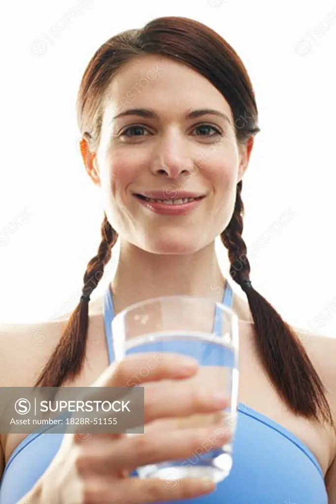 Woman Holding Glass of Water   