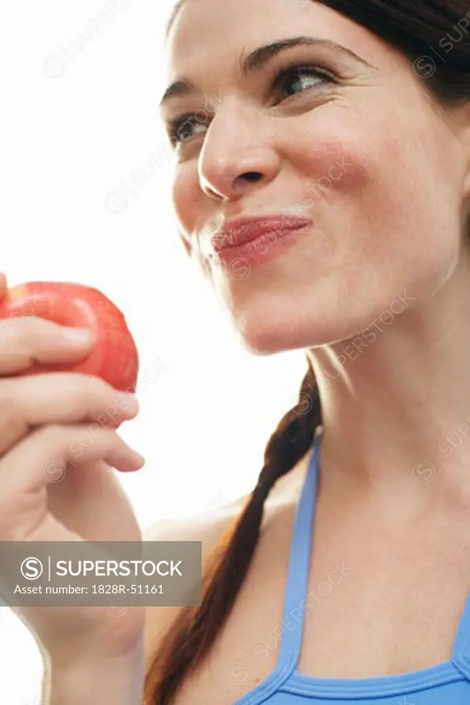 Woman Eating Apple   