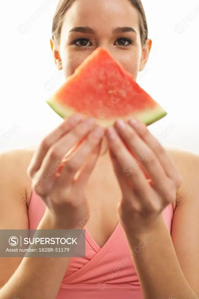 Woman Holding Watermelon   