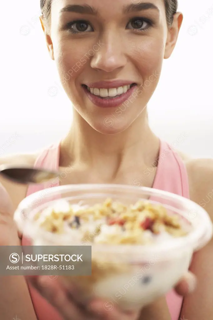 Woman Holding Cereal Bowl   