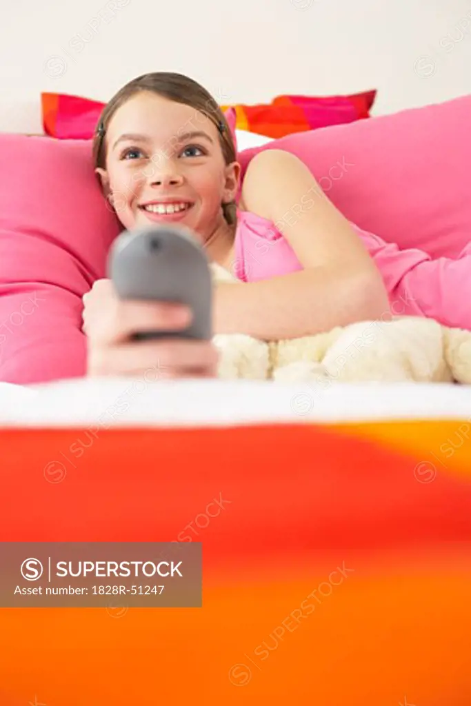 Girl Watching Television   