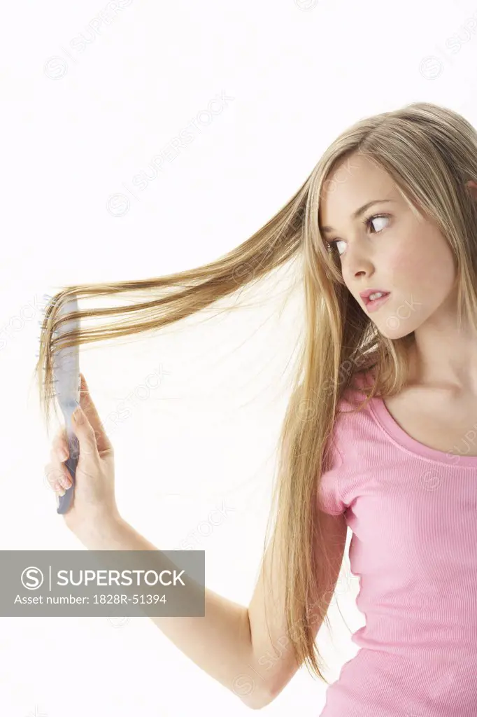 Girl Brushing Hair   