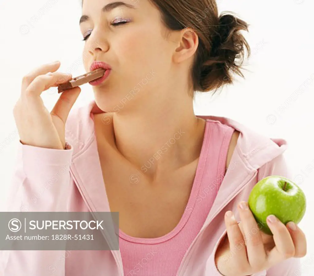 Girl with Apple and Chocolate   