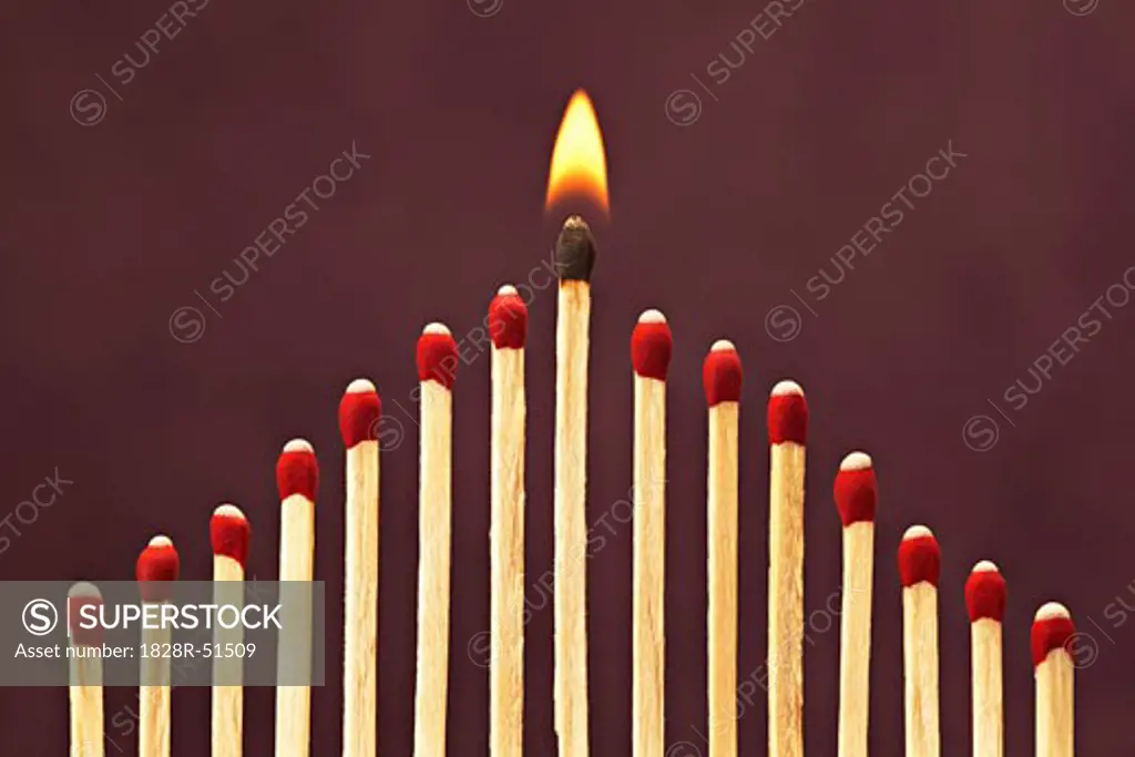 Group of Matches, One Burning   