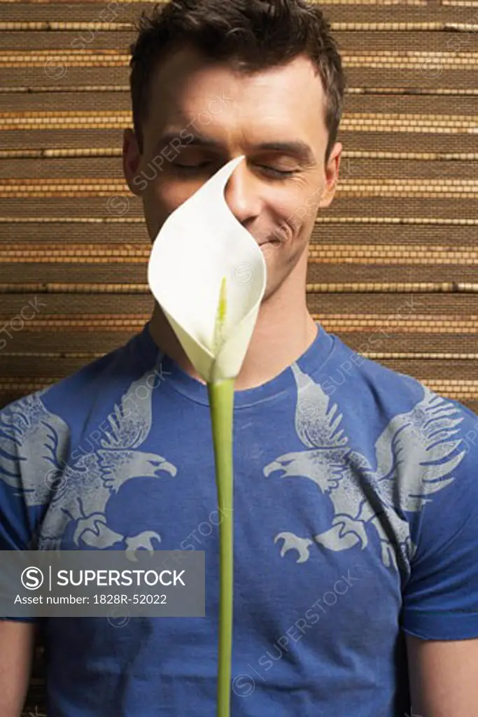 Portrait of Man With Flower   